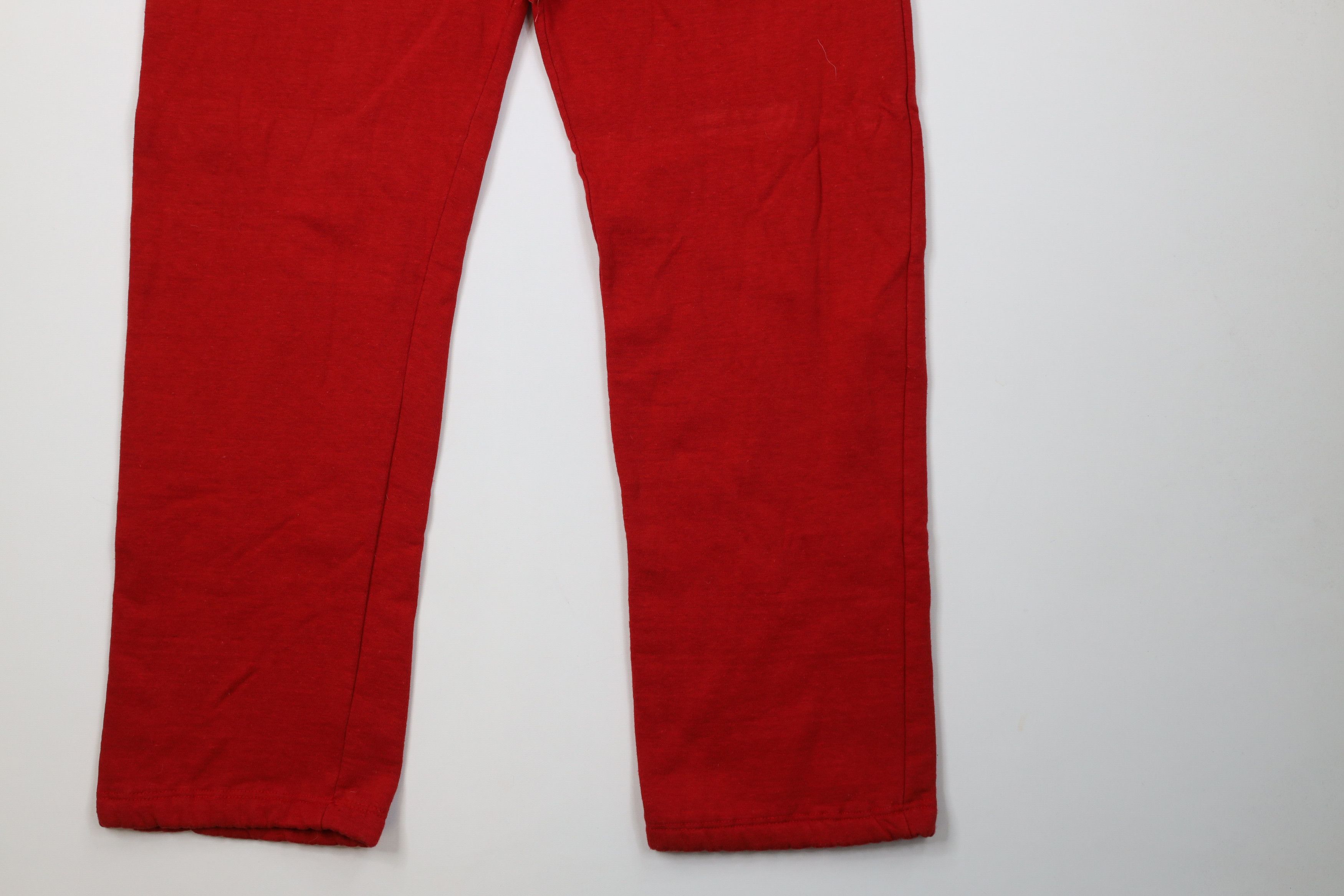 Vintage Vintage 70s Streetwear Distressed Blank Sweatpants Pants Red Size US 34 / EU 50 - 4 Thumbnail