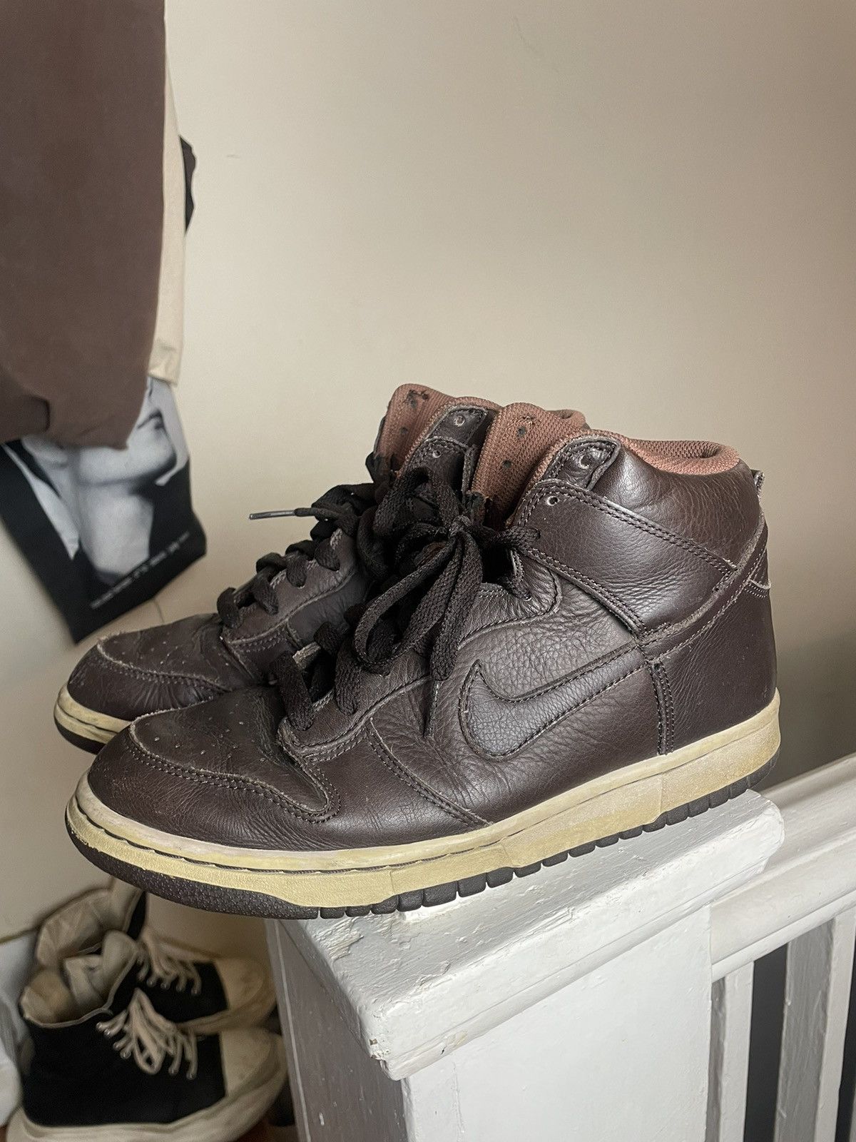 Nike Nike Dunk Hi Premium Brown Leather Sneakers Size US 8 / EU 41 - 1 Thumbnail