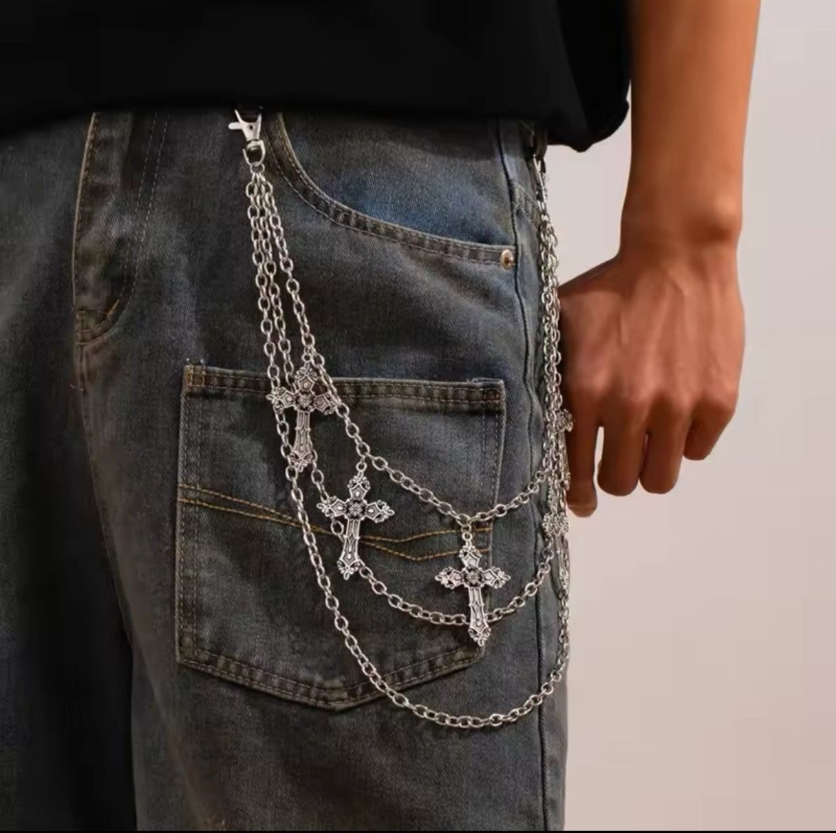 Other Chain Cross Pendant Jeans Chain Size ONE SIZE - 2 Thumbnail
