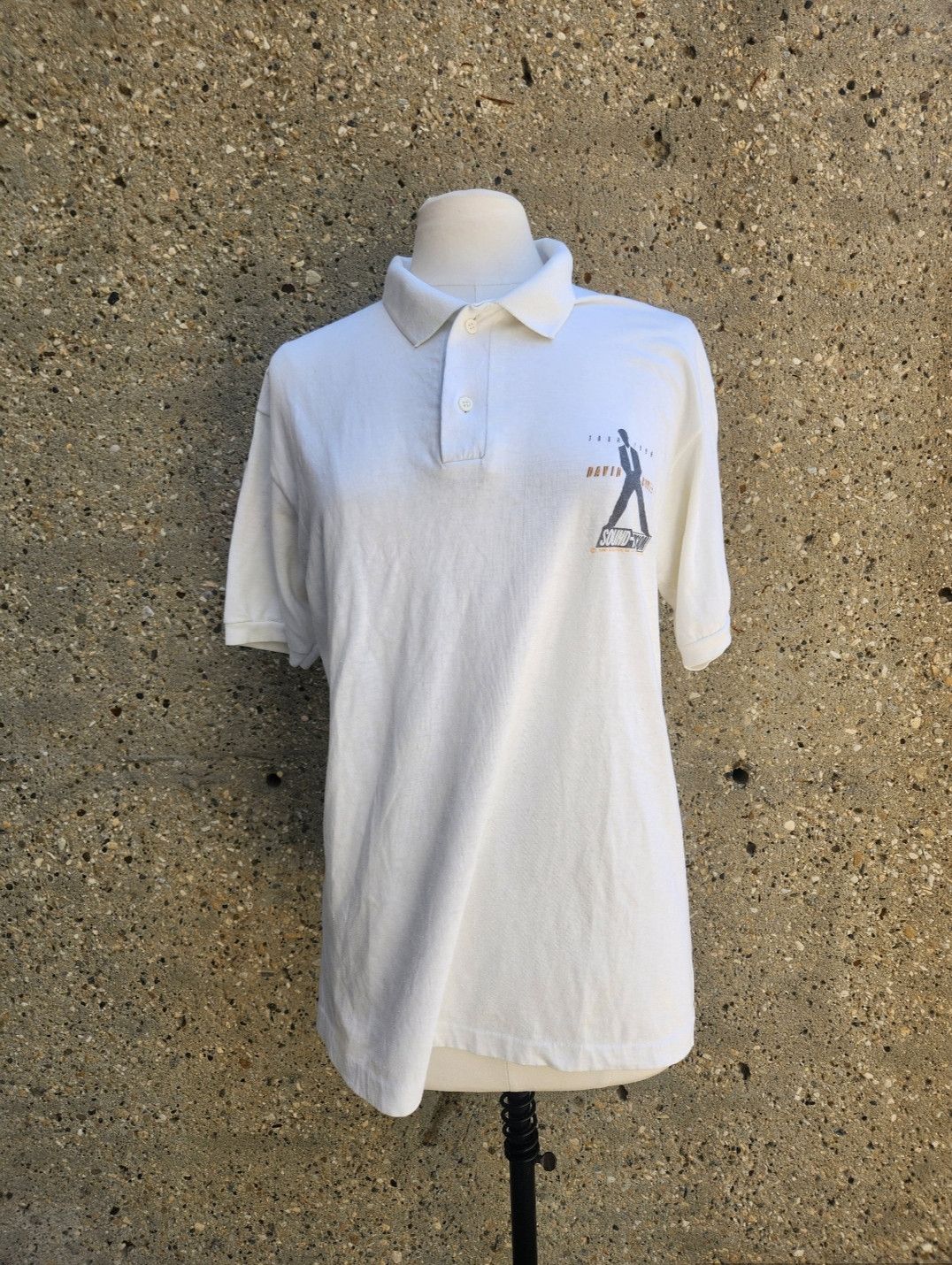 Vintage DAVID BOWIE 1990 Tour Polo Shirt Size US L / EU 52-54 / 3 - 3 Thumbnail