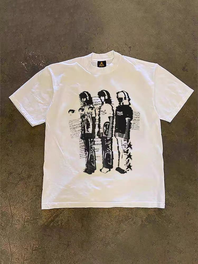 Japanese Brand White Loose Printed Short Sleeve T-Shirt Size US M / EU 48-50 / 2 - 2 Thumbnail