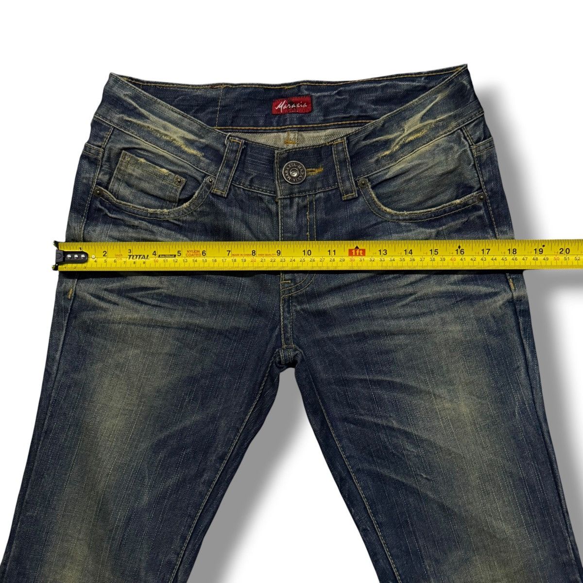 Japanese Brand Vintage Y2K Maraxia Bootcut Flared Denim | Vintage Fade W30 Size 30" / US 8 / IT 44 - 17 Thumbnail
