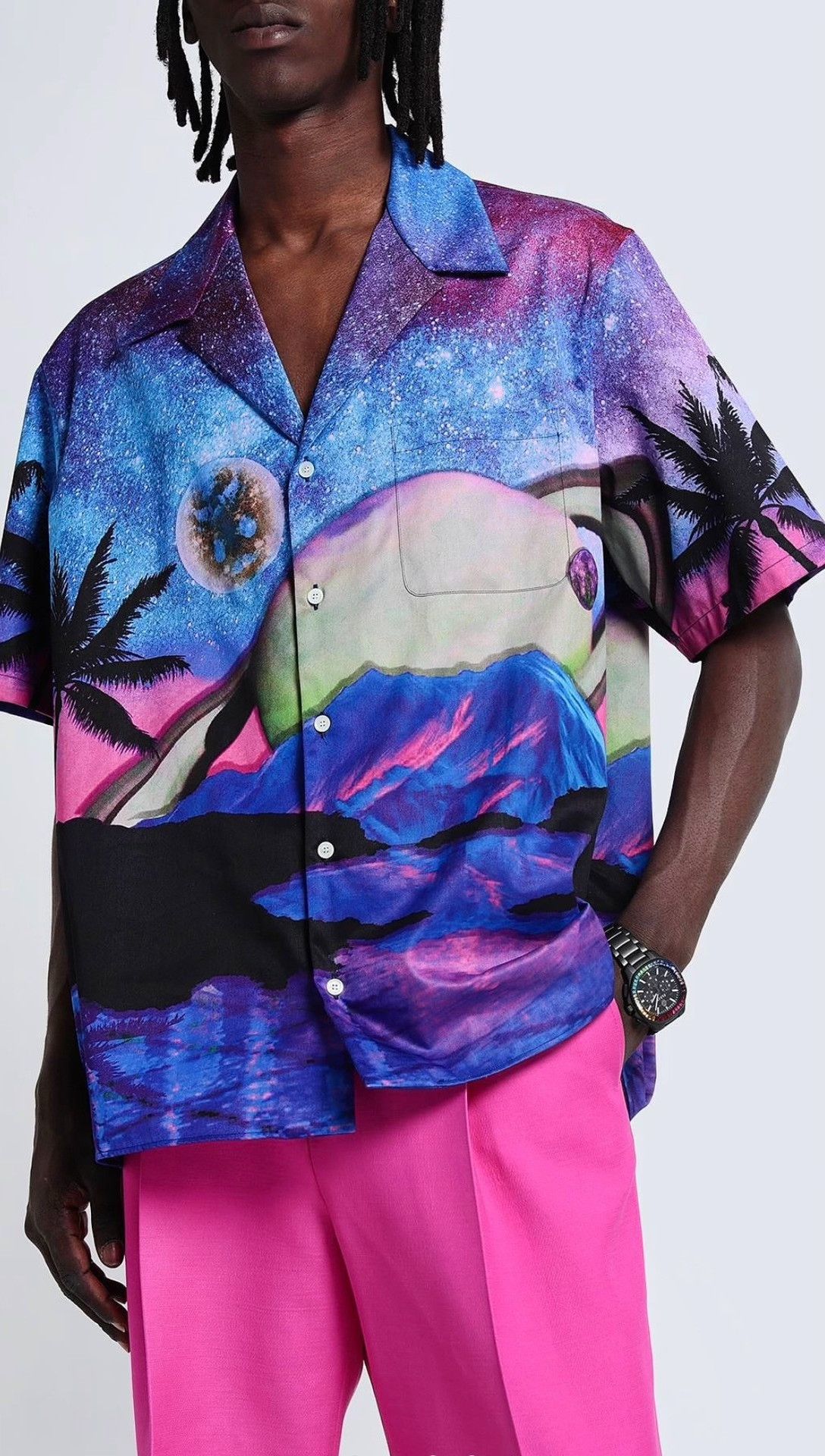 Valentino Valentino Cosmic Sky Print Hawaiian Shirt Size US M / EU 48-50 / 2 - 1 Thumbnail