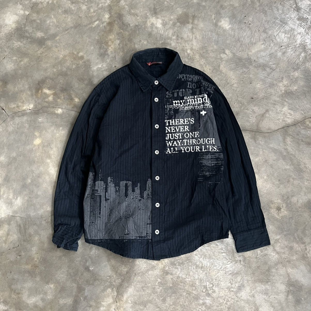 Hysteric Glamour 2000s Slash Number Vkei Style Poem Button up Shirt Size US M / EU 48-50 / 2 - 1 Thumbnail