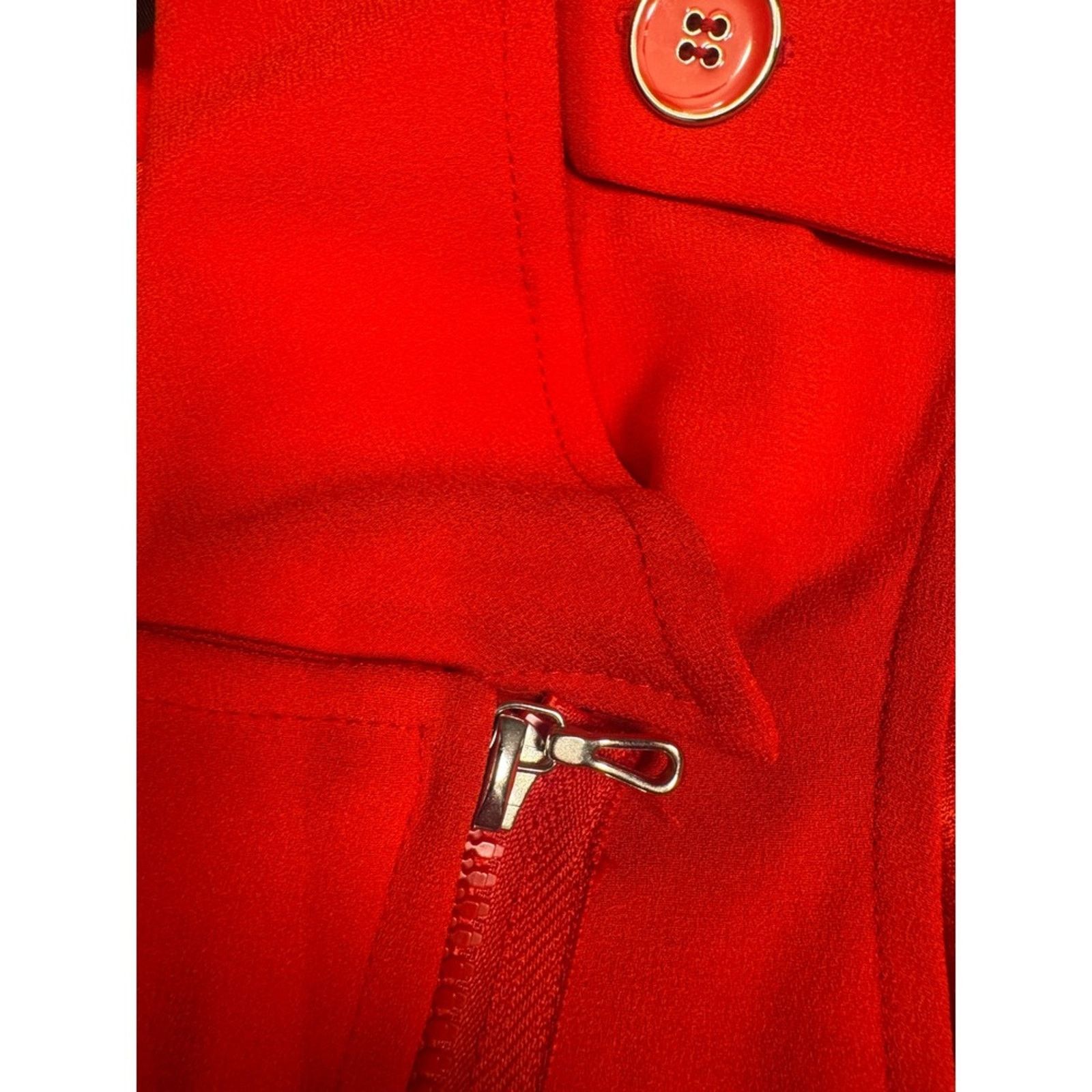 Carlo Palazzi Carlisle Red Pleated Midi Zipper Pockets Size 6 Career Size M / US 6-8 / IT 42-44 - 6 Thumbnail