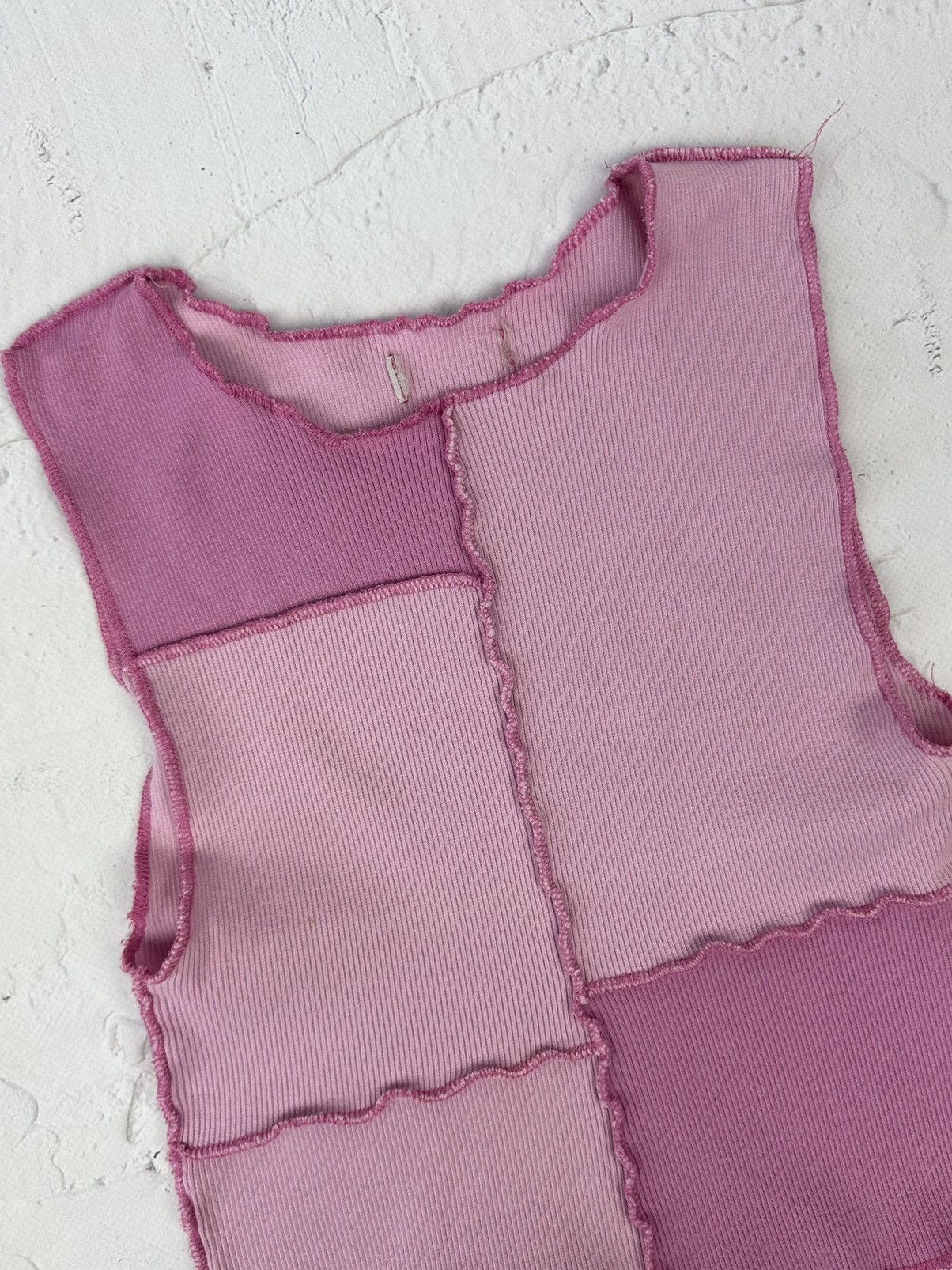 Japanese Brand × Vintage Vintage Patchwork Pink Crop Top Size S / US 4 / IT 40 - 2 Thumbnail