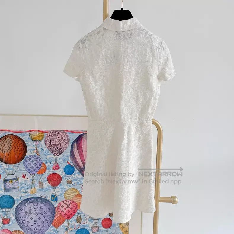 Valentino Valentino White dark vein jacquard dress Size S / US 4 / IT 40 - 2 Thumbnail