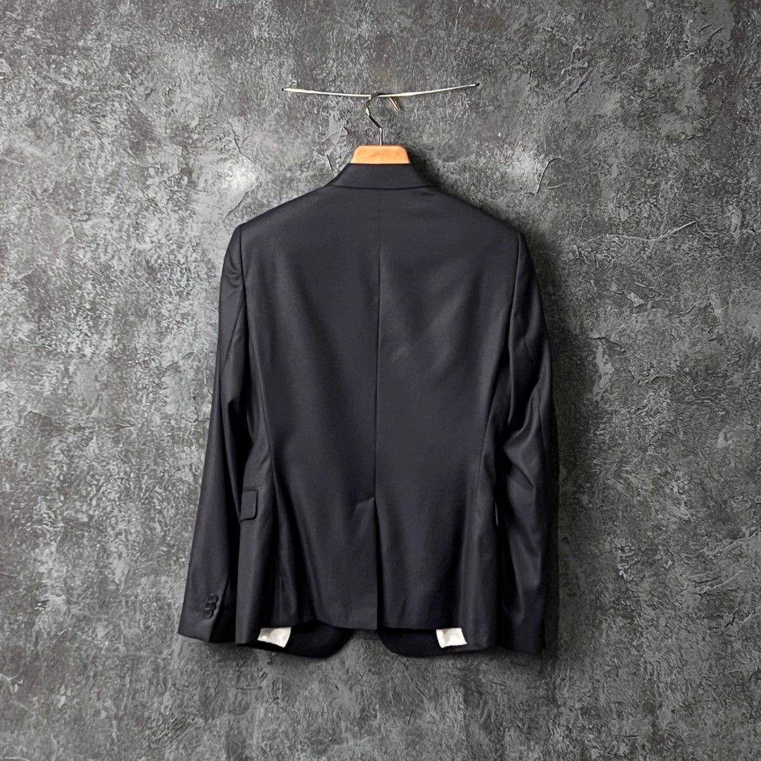 Emporio Armani EMPORIO ARMANI Navy Wool-Silk Business Suit Size 46S - 2 Thumbnail
