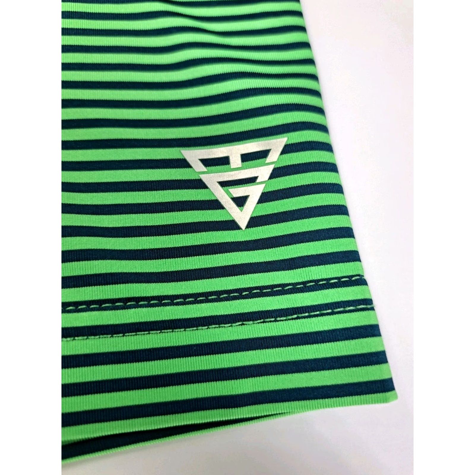 Vintage Maelreg Mens Performance Short Sleeve Polo Shirt Green/Blue Striped XL Polo Shirt Mens Regular Slim? Size US XL / EU 56 / 4 - 7 Thumbnail