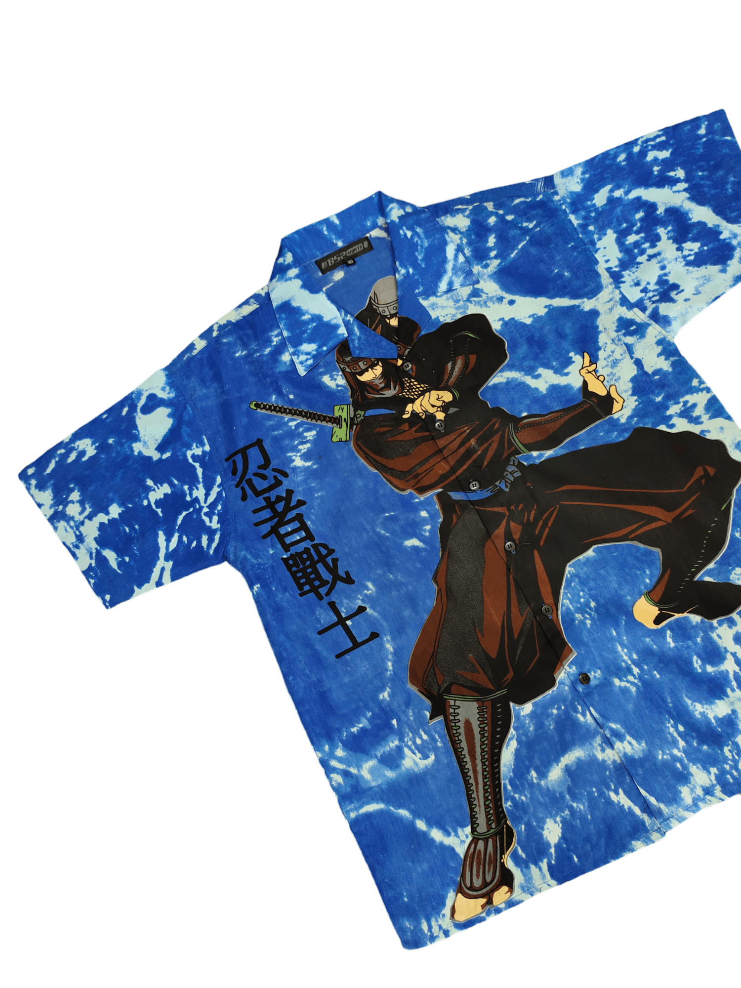 Anime Vintage Ninja Warrior Anime Print Oversize Shirt Size US M / EU 48-50 / 2 - 4 Thumbnail