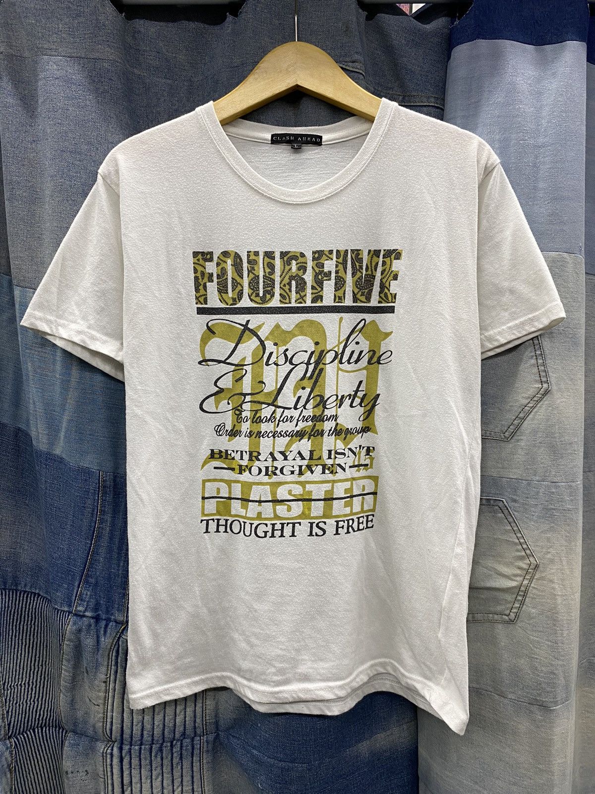 Le Grande Bleu (L.G.B.) Bedrock x L.G.B white t-shirt undercover