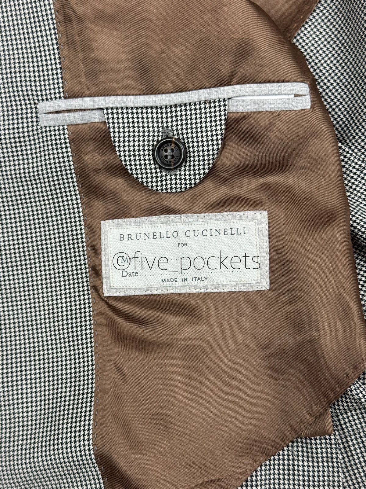 Brunello Cucinelli NEW Brunello Cucinelli Houndstooth Mens Sport Coat Blazer Size 44R - 9 Thumbnail
