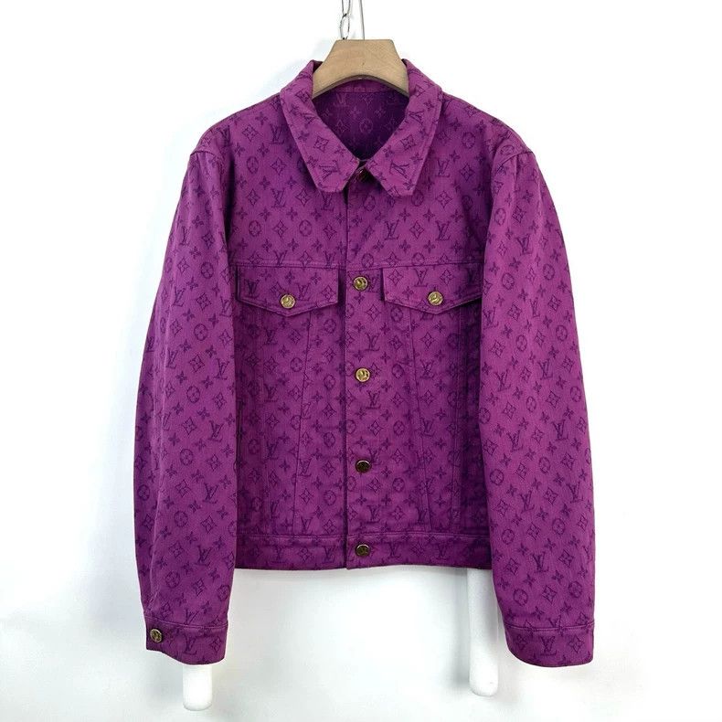 Louis Vuitton Louis Vuitton Purple full logo denim jacket Size US L / EU 52-54 / 3 - 1 Thumbnail