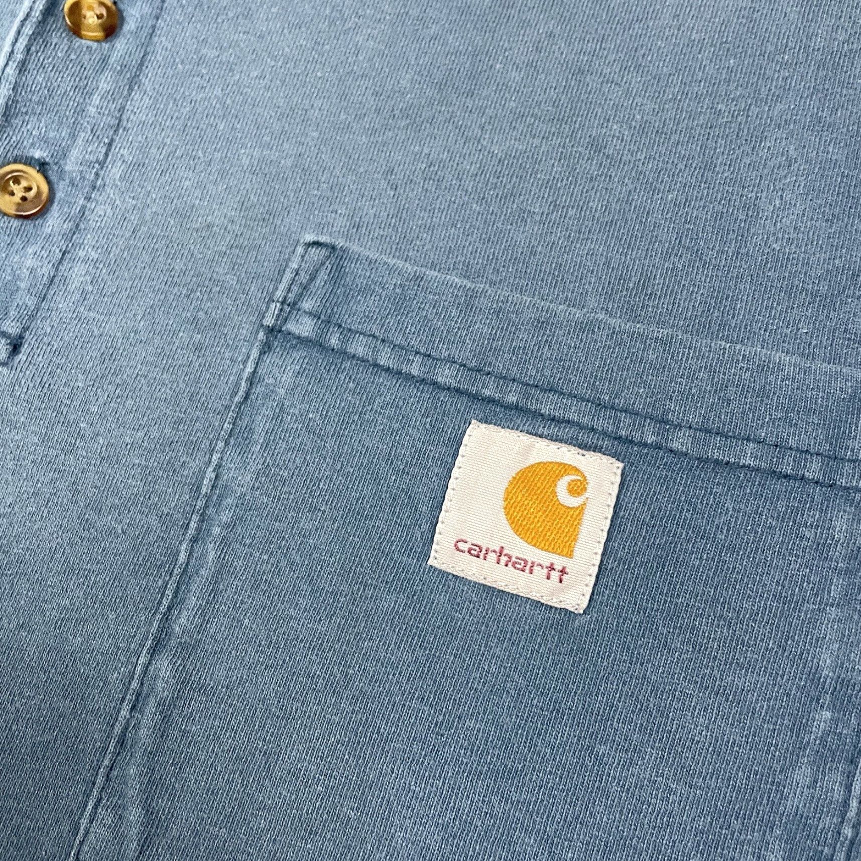 Carhartt VINTAGE Carhartt T-shirt Adult XL Gray Faded Pocket Work Wear Shirt XL Blue 90s Thrashed Logo Pockets Mens Size US XL / EU 56 / 4 - 6 Thumbnail