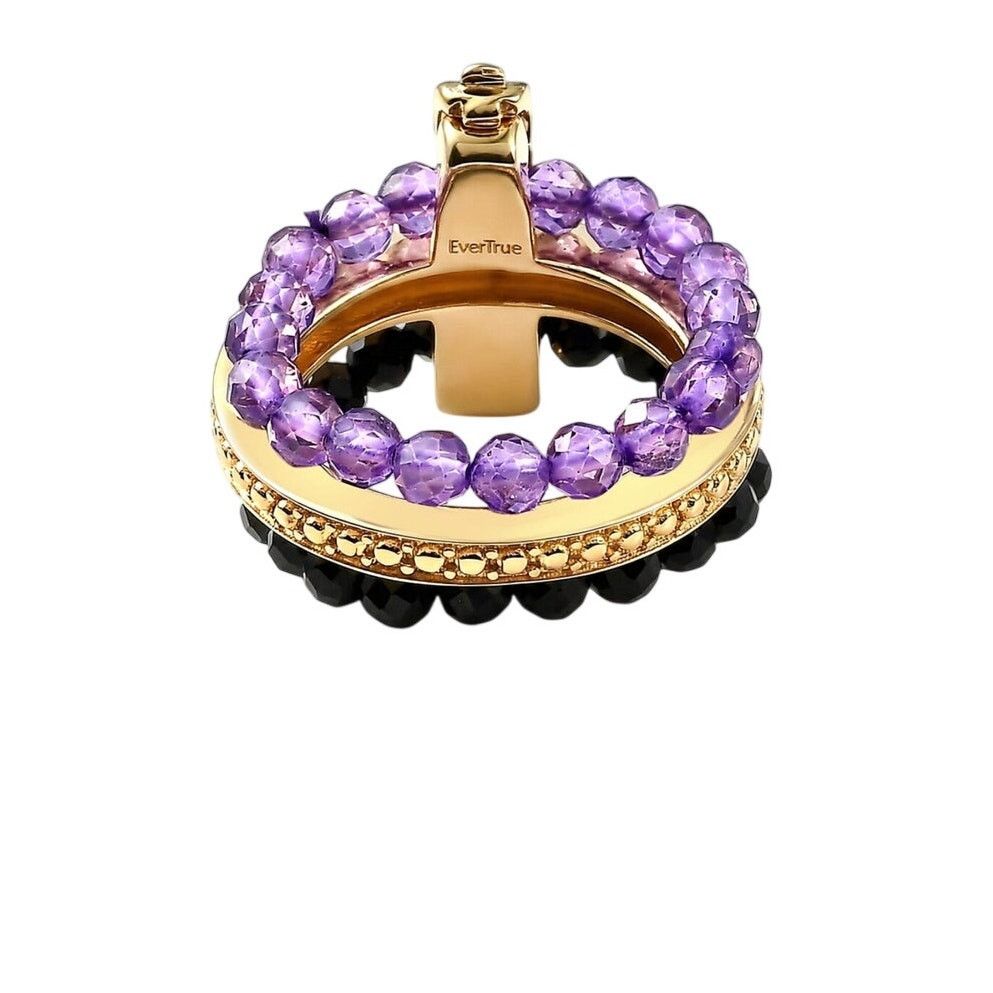 Other EverTrue Amethyst & Black Thai Spinel Ring 18K YG Plated Size ONE SIZE - 5 Thumbnail