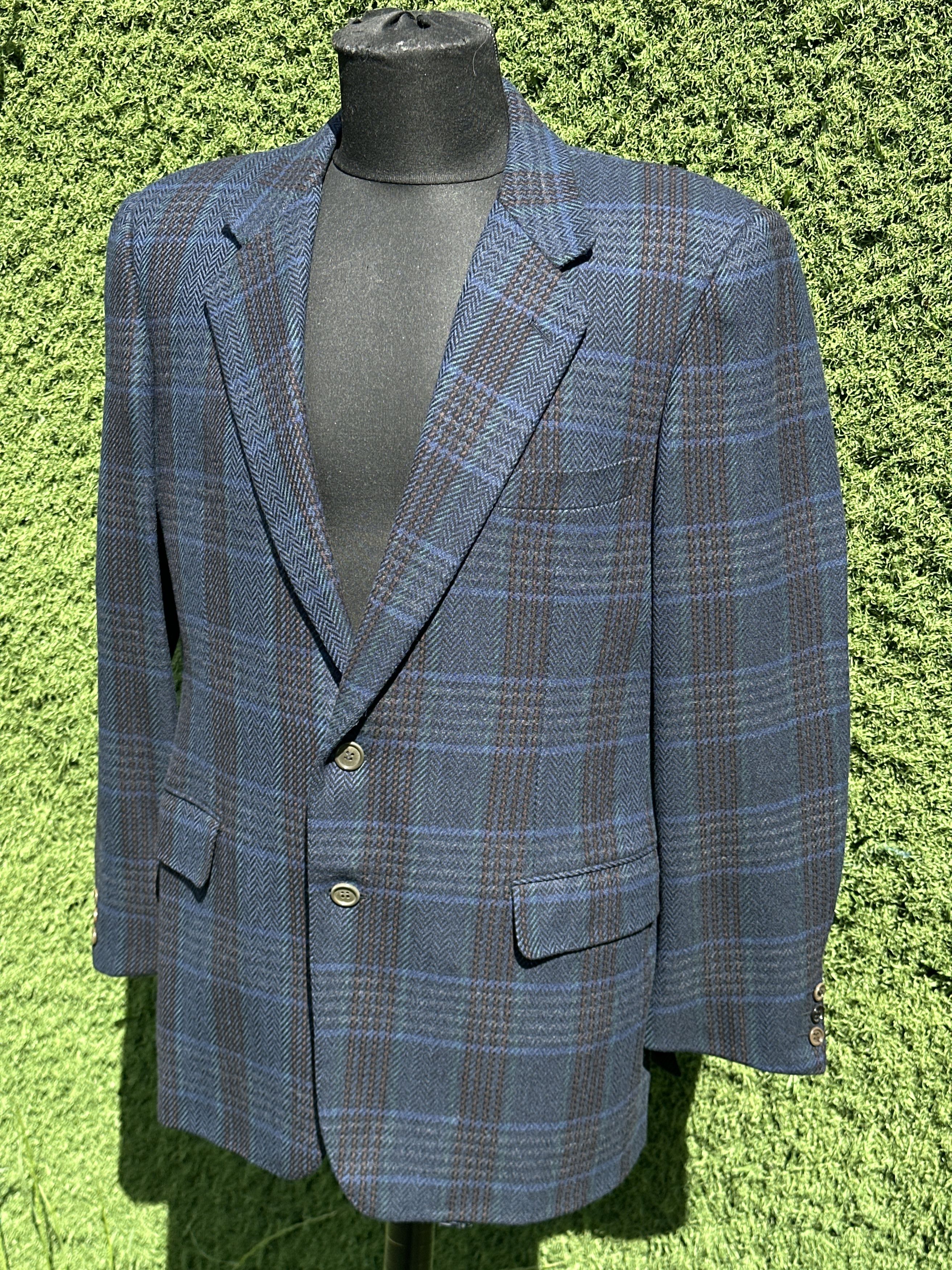Burberry Burberrys London Vintage Wool Cashmere Check Blazer 50 6 R Size 50R - 8 Thumbnail