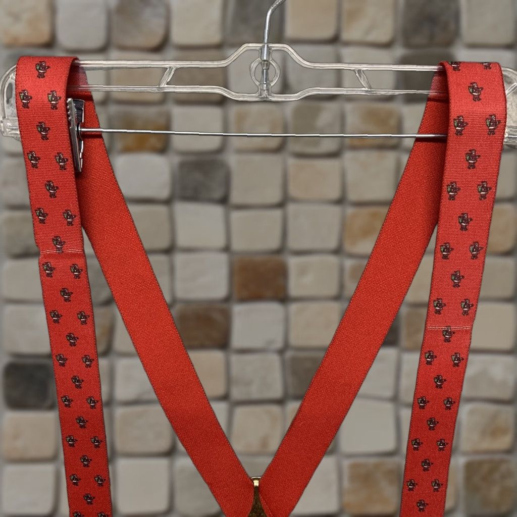 Vintage Christmas Suspenders Red Santa Claus Carrying His Bag Holiday Men Clip Holiday Christmas Suspenders Red Santa Claus Carrying His Bag Clip Men Size ONE SIZE - 1 Thumbnail