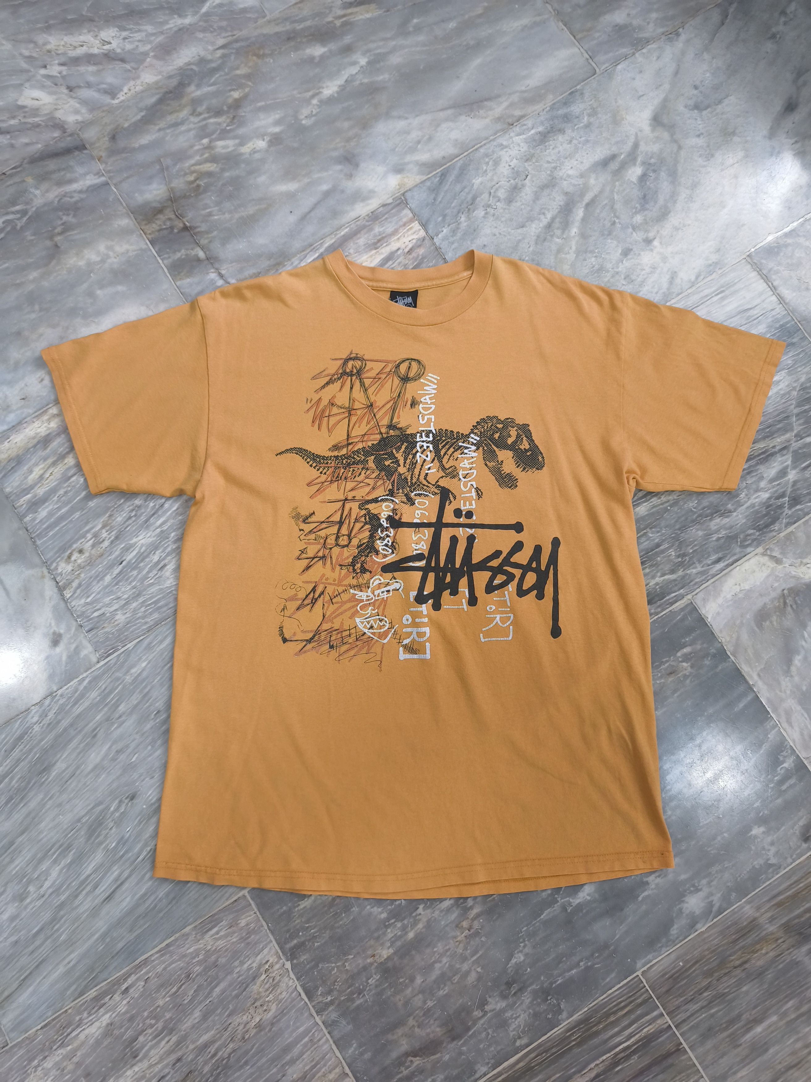 Stussy Vintage Stussy Dinosaur Skeleton Tee Size US L / EU 52-54 / 3 - 1 Thumbnail