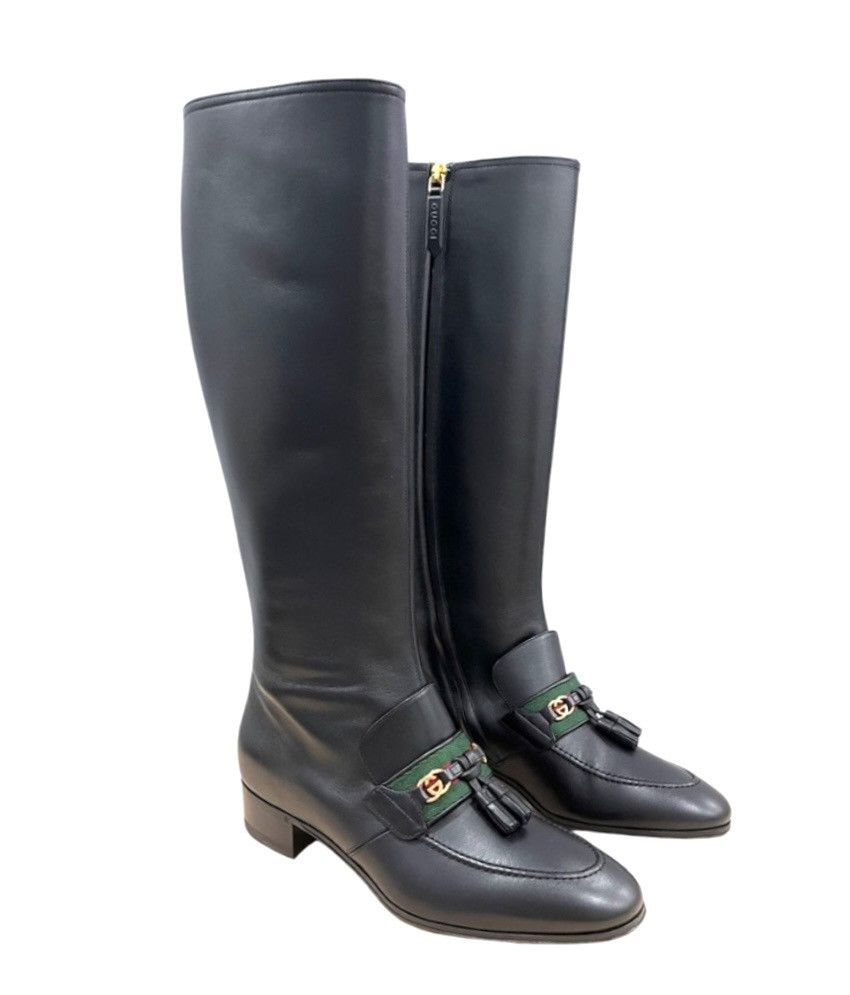 Gucci Gucci Interlocking G Web Tassels Detail Knee Boots size 38 Size ONE SIZE - 2 Thumbnail