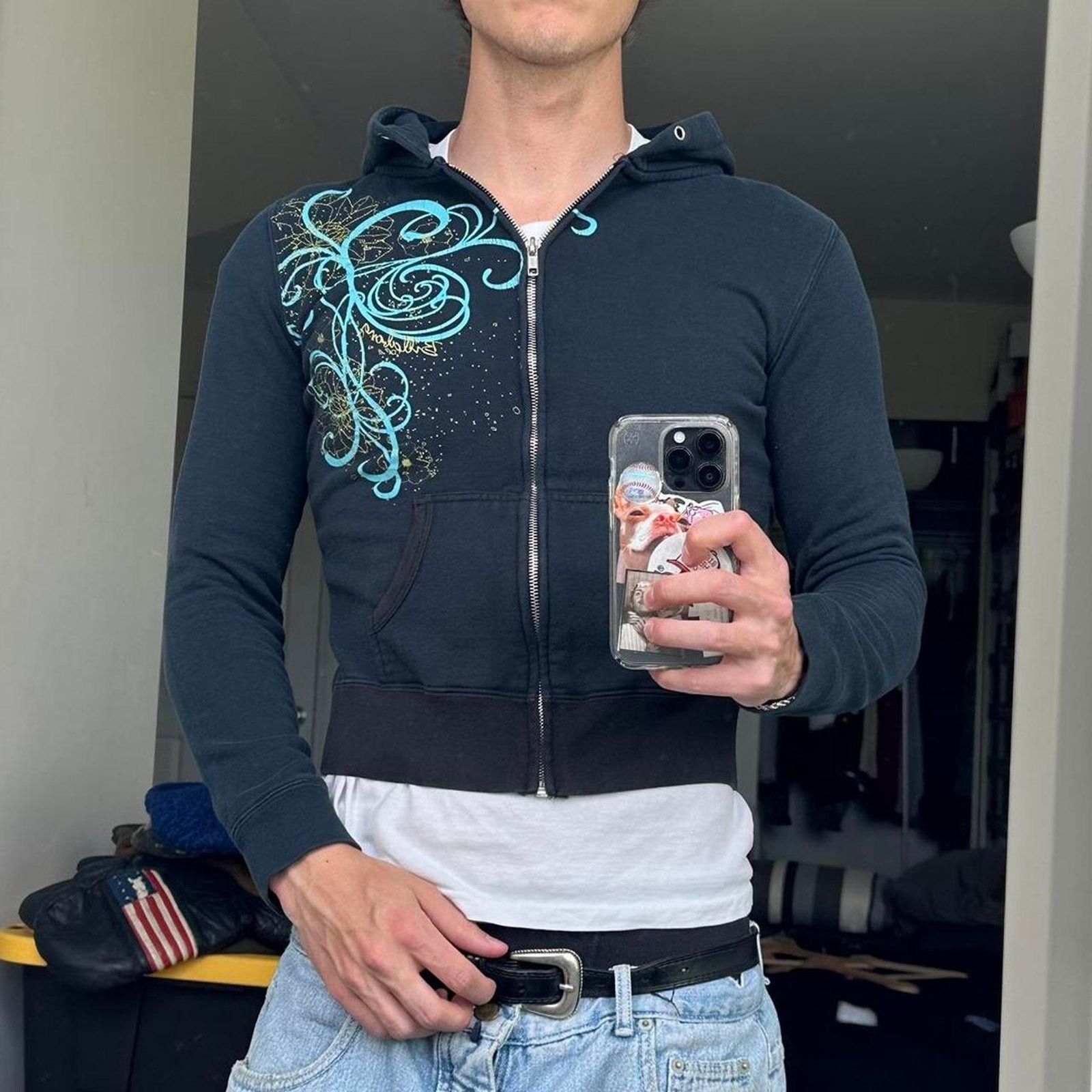 Billabong Vintage Y2K Billabong Black Faded Zip Up Hoodie Sweatshirt Size S / US 4 / IT 40 - 3 Thumbnail