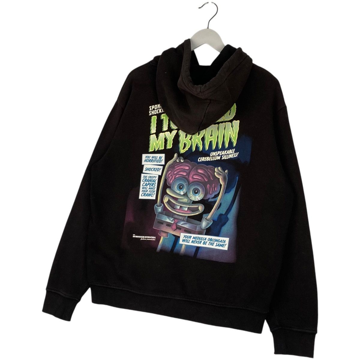Designer × Vintage Vintage SpongeBob Hoodie Big Logo Printed Sweater Black Size US L / EU 52-54 / 3 - 8 Thumbnail