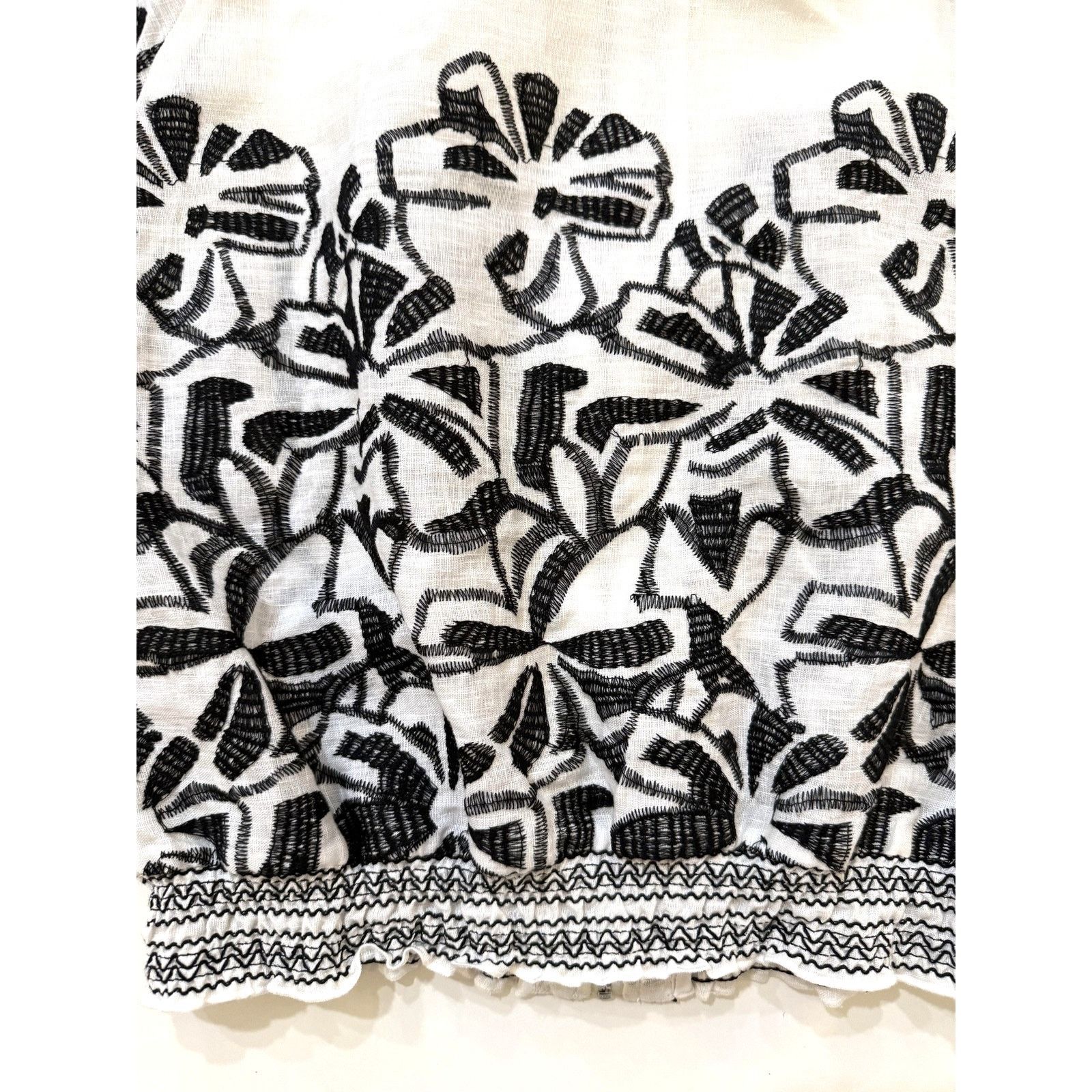 Chicos Chicos Jacket Womens 0 Petite White Black Embroidered Boho Size S / US 4 / IT 40 - 8 Thumbnail