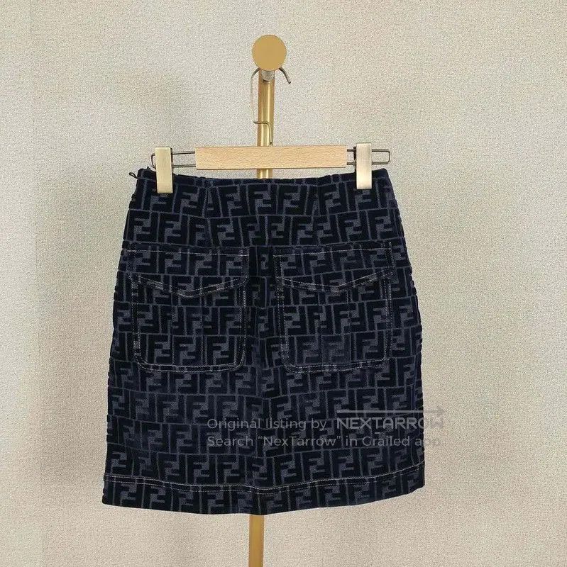 Fendi Fendi Black Cotton Women's Skirt . Size 23" - 2 Thumbnail