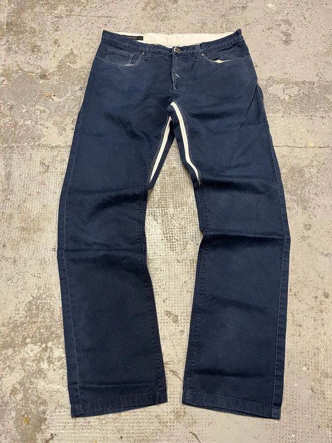 2000s Gucci Navy & White Avant-Garde Slim Pants