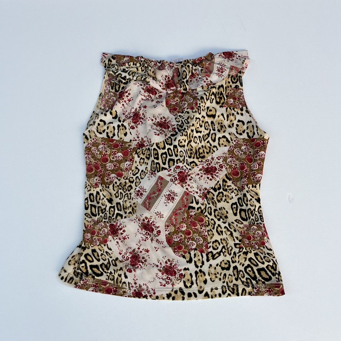 Designer × Other × Vintage 90s Vintage Leopard print ruffle blouse Size S / US 4 / IT 40 - 2 Thumbnail