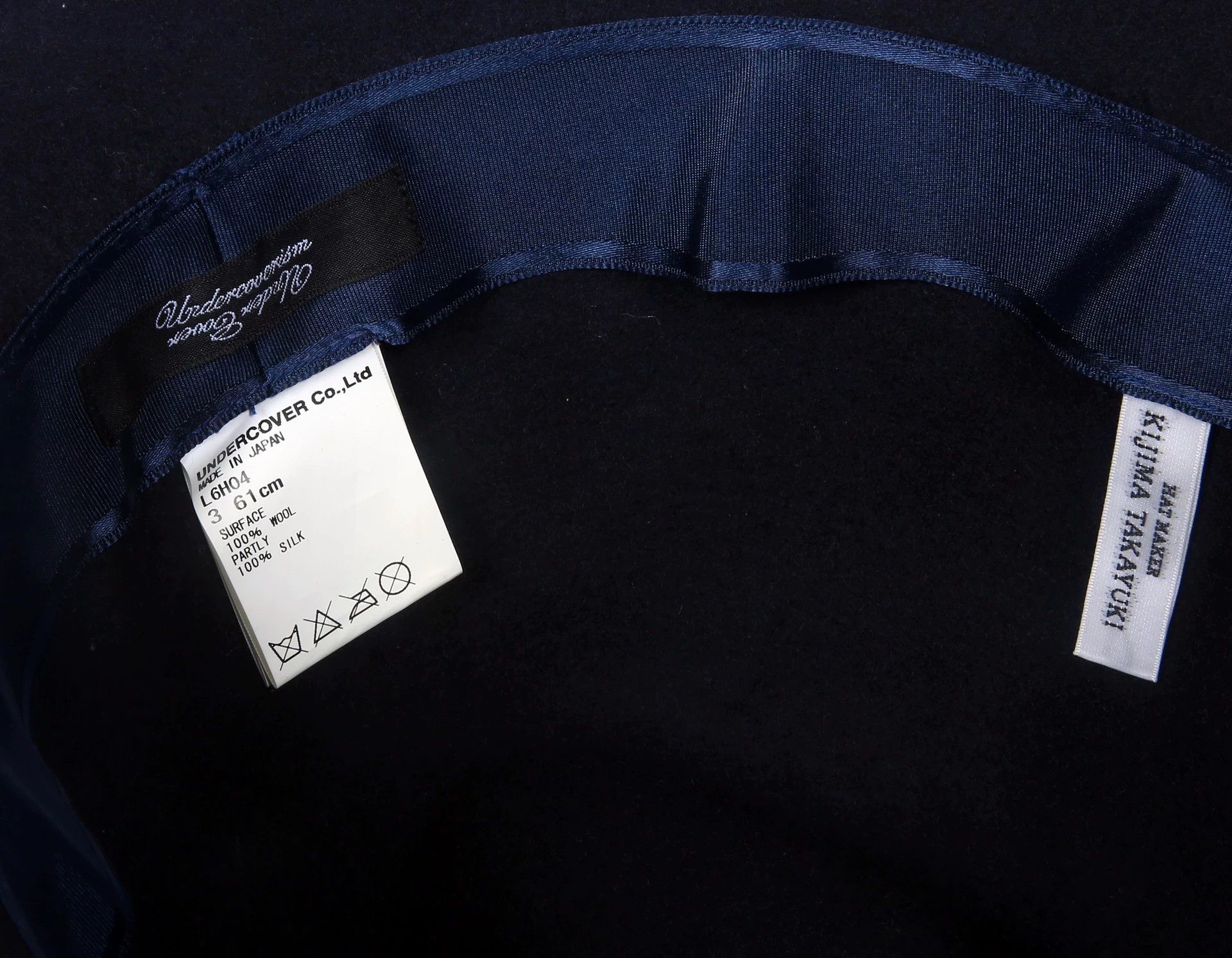 Undercover Undercoverism Kijima Takayuki Navy Trilby Hat 3 Rare Size ONE SIZE - 5 Thumbnail