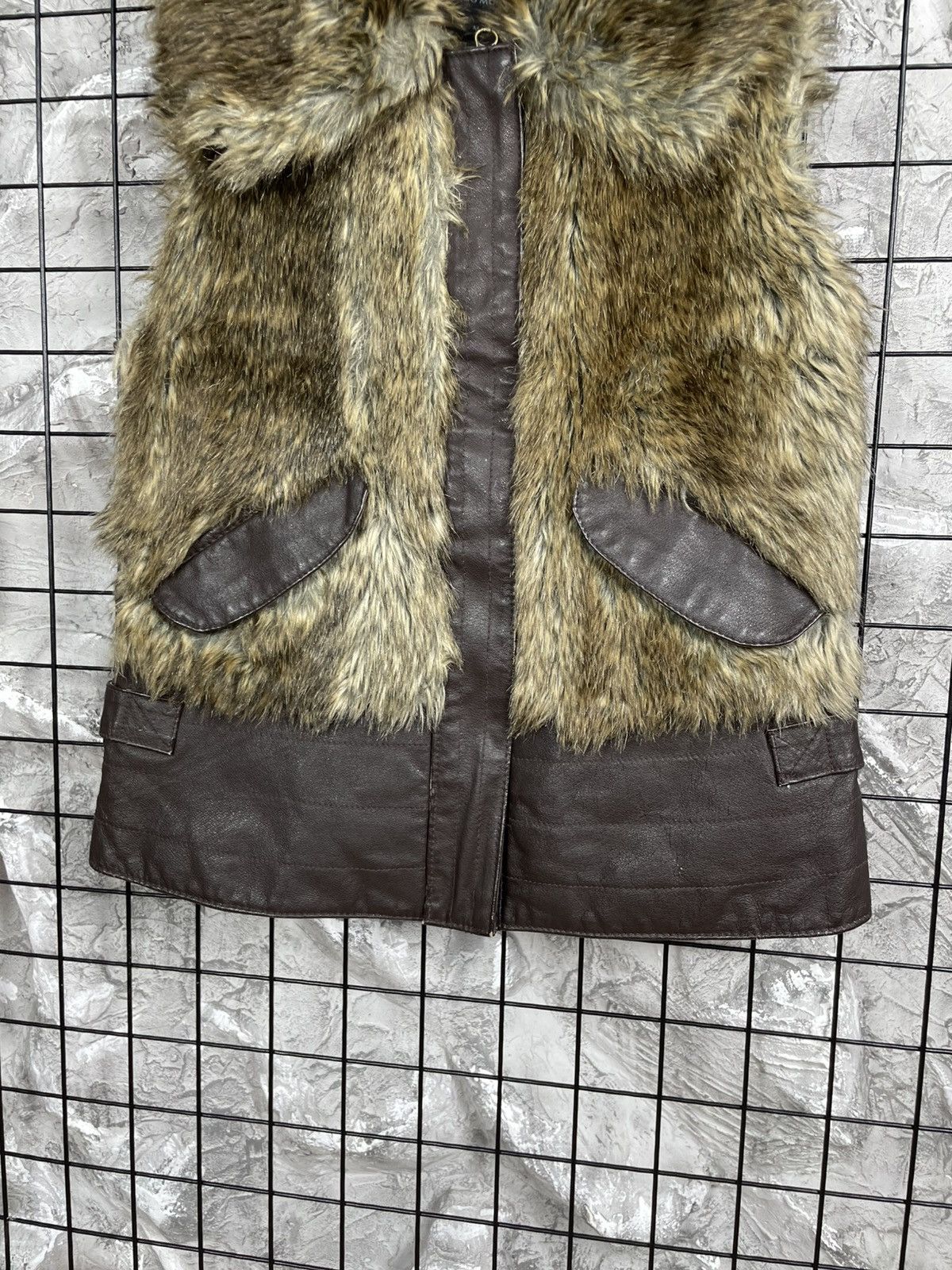 KMRii Vintage Fur Leather Y2K Vest Rick Owens LGB Japanese Style Size US S / EU 44-46 / 1 - 3 Thumbnail