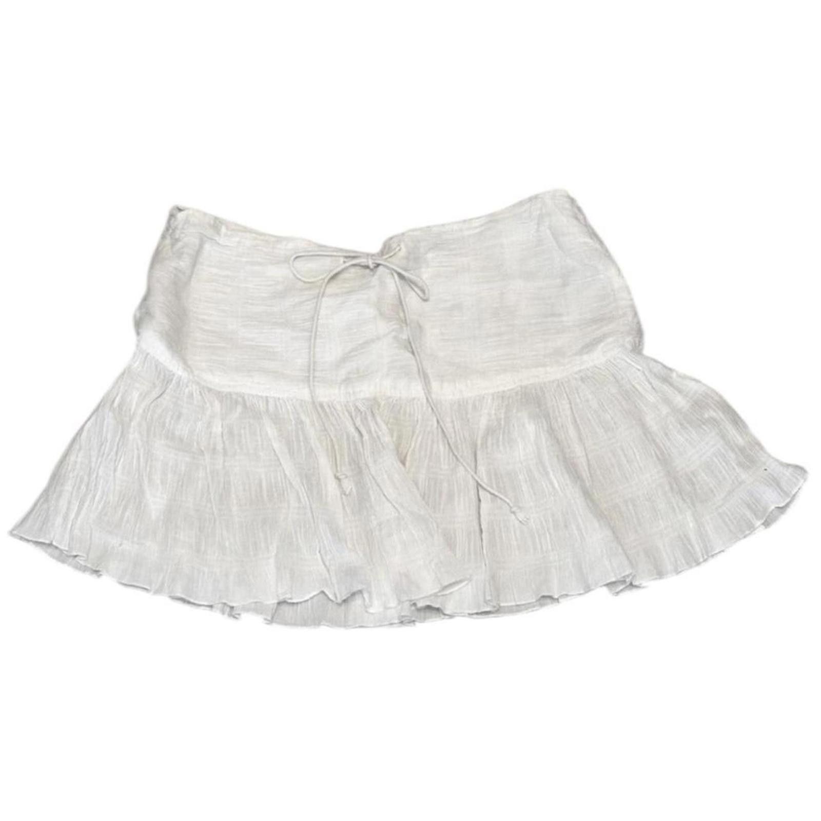 Zara Mermaid whimsy core white ruffle mini skirt Size 28" / US 6 / IT 42 - 1 Thumbnail
