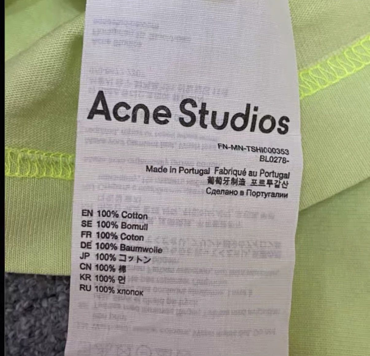 Acne Studios Acne Studios 23SS Letter Printed Washed Short Sleeve J40 Size US XL / EU 56 / 4 - 4 Thumbnail