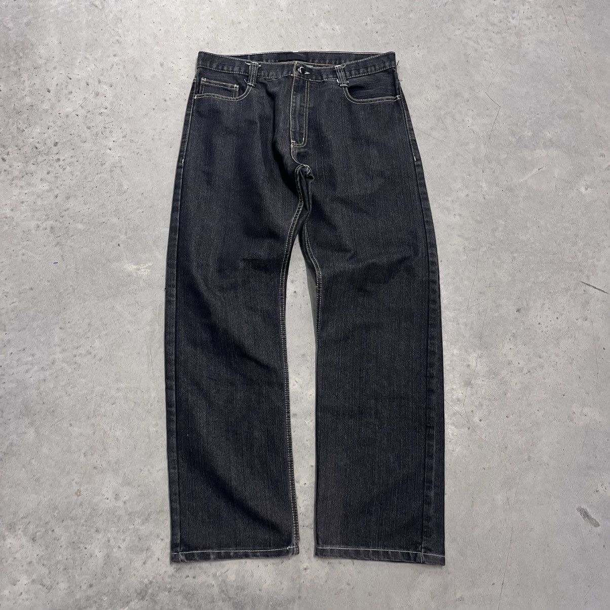 Akademiks × Vintage CRAZY Y2K Baggy Wide Leg Denim Embroidered Pockets skater Size US 38 / EU 54 - 6 Thumbnail