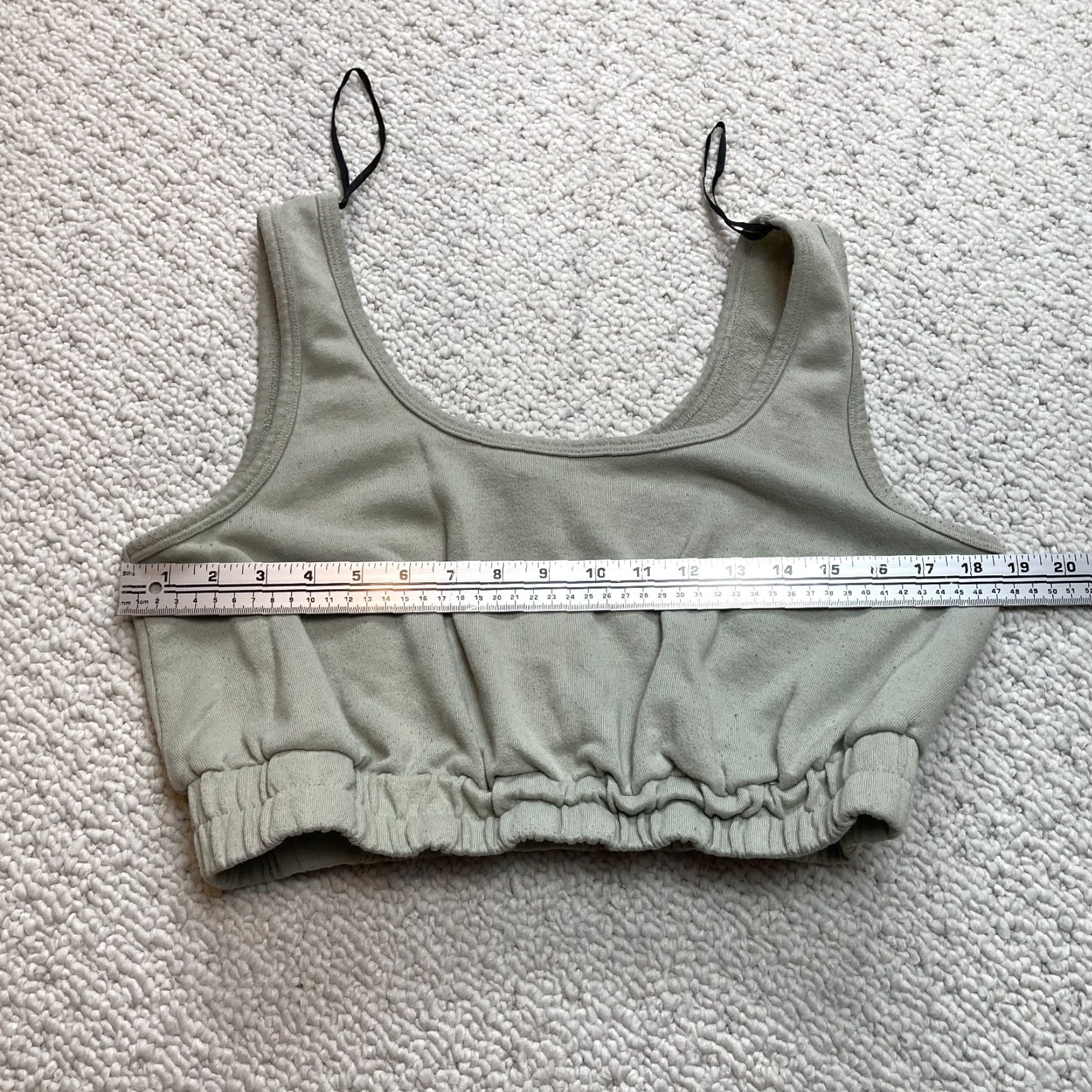Forever 21 Forever 21 Plus Cropped Tank Top Shirt Womens 0X Light Green Sage Stretch Solid Size XL / US 12-14 / IT 48-50 - 5 Thumbnail