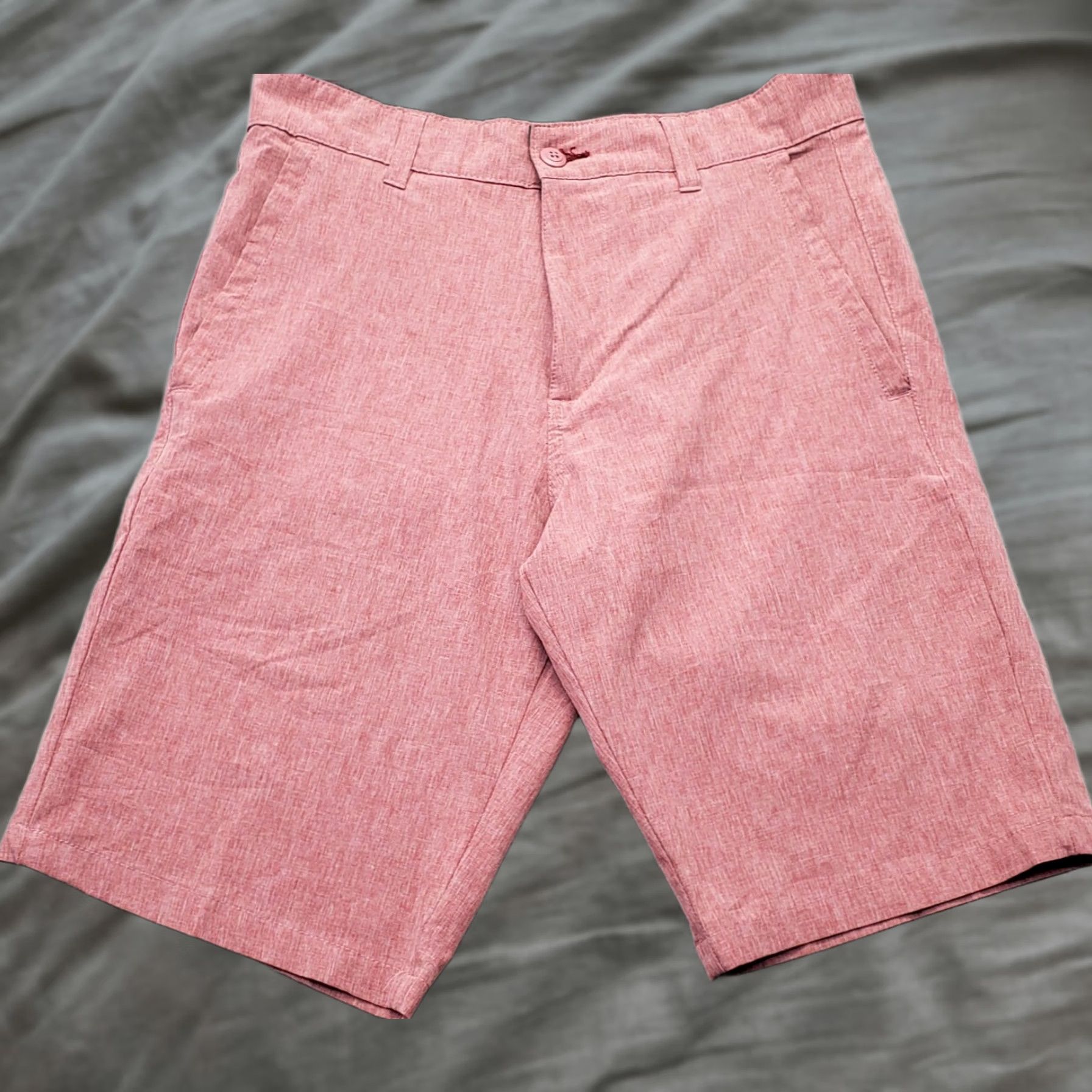 Burnside Burnside Men Size 30 Chino Shorts Red Chambray Slim Flex High Rise Version 30 Mens Shorts Size US 30 / EU 46 - 1 Thumbnail