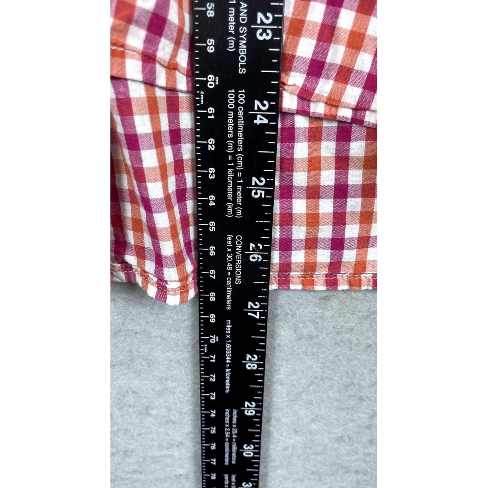 Tommy Hilfiger Tommy Hilfiger Shirt Womens Medium Pink Orange Gingham Plaid Button Front Casual Size M / US 6-8 / IT 42-44 - 5 Thumbnail