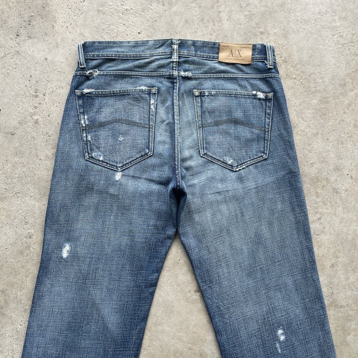 Armani Exchange × Jean Vintage Armani Exchange USA Distressed Jeans Faded Pants W35 Size US 35 - 9 Thumbnail