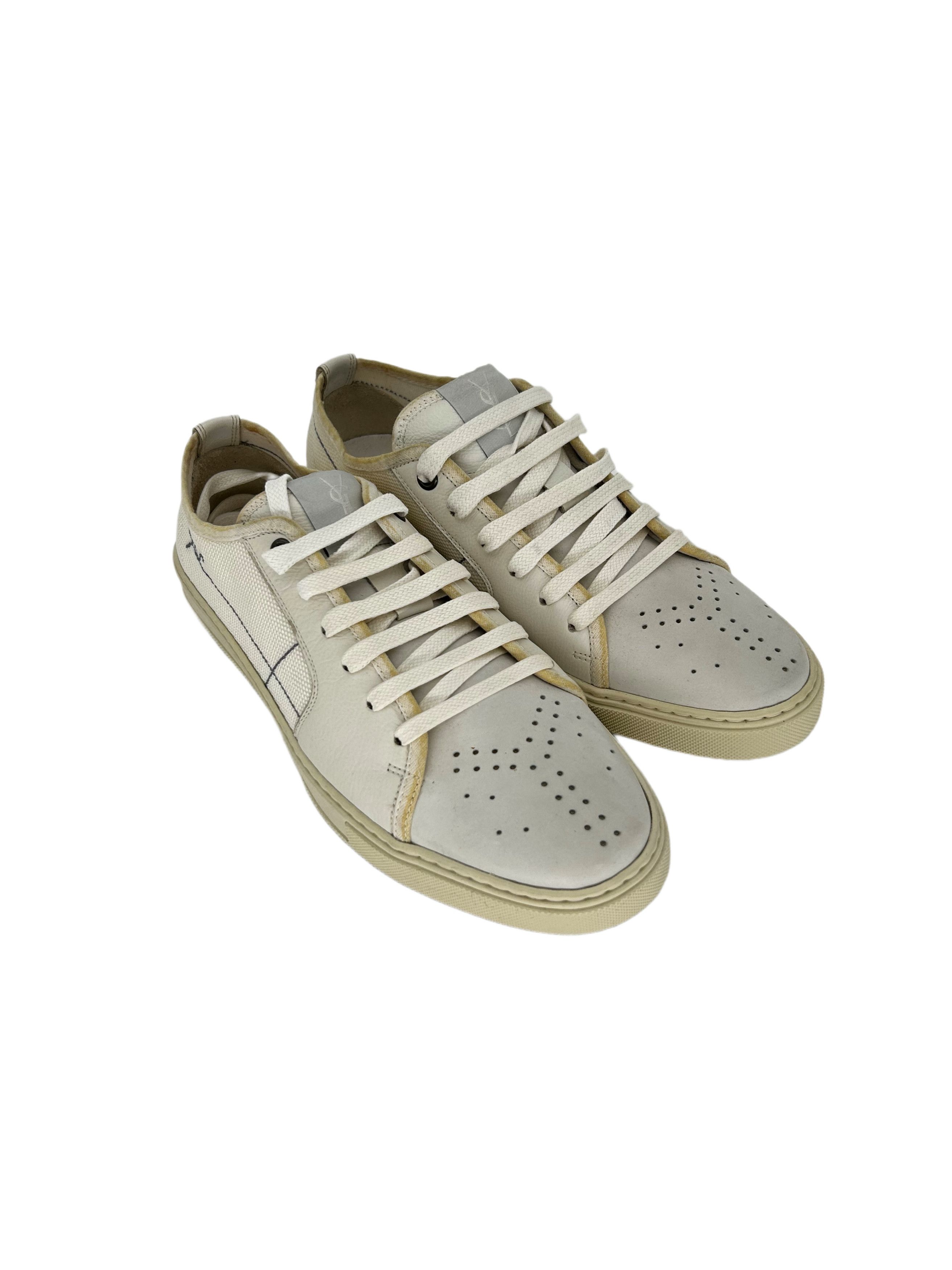 Yves Saint Laurent Yves Saint Laurent White Leather / Canvas Trainers Size US 6 / EU 39 - 1 Thumbnail