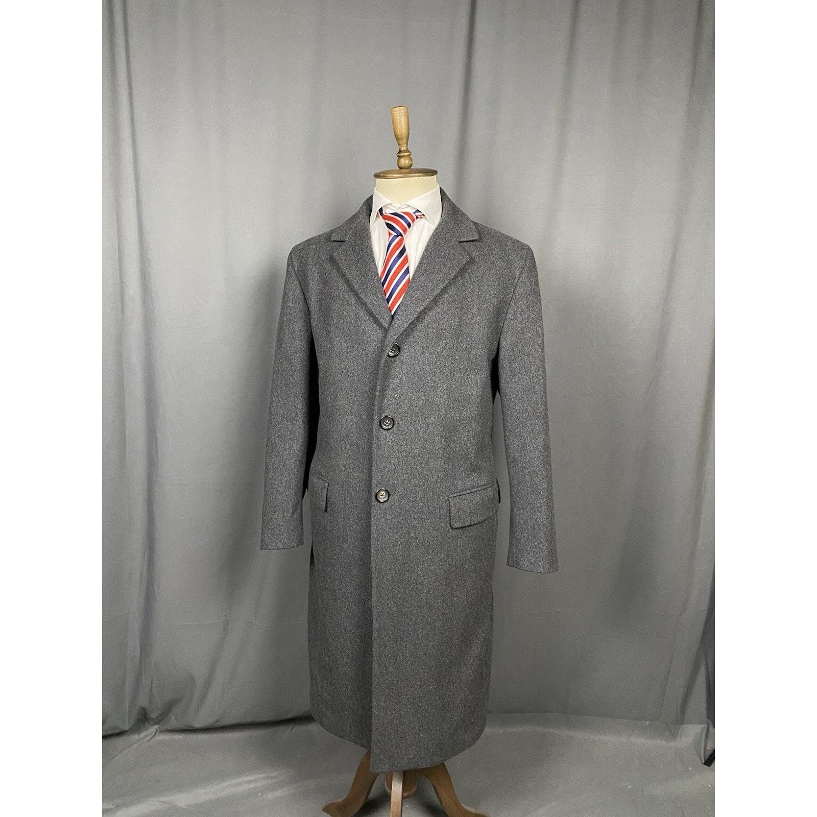 Jil Sander MINT! Jil Sander Tailored Men's Gray Wool Long OverCoat Size Size US L / EU 52-54 / 3 - 2 Thumbnail