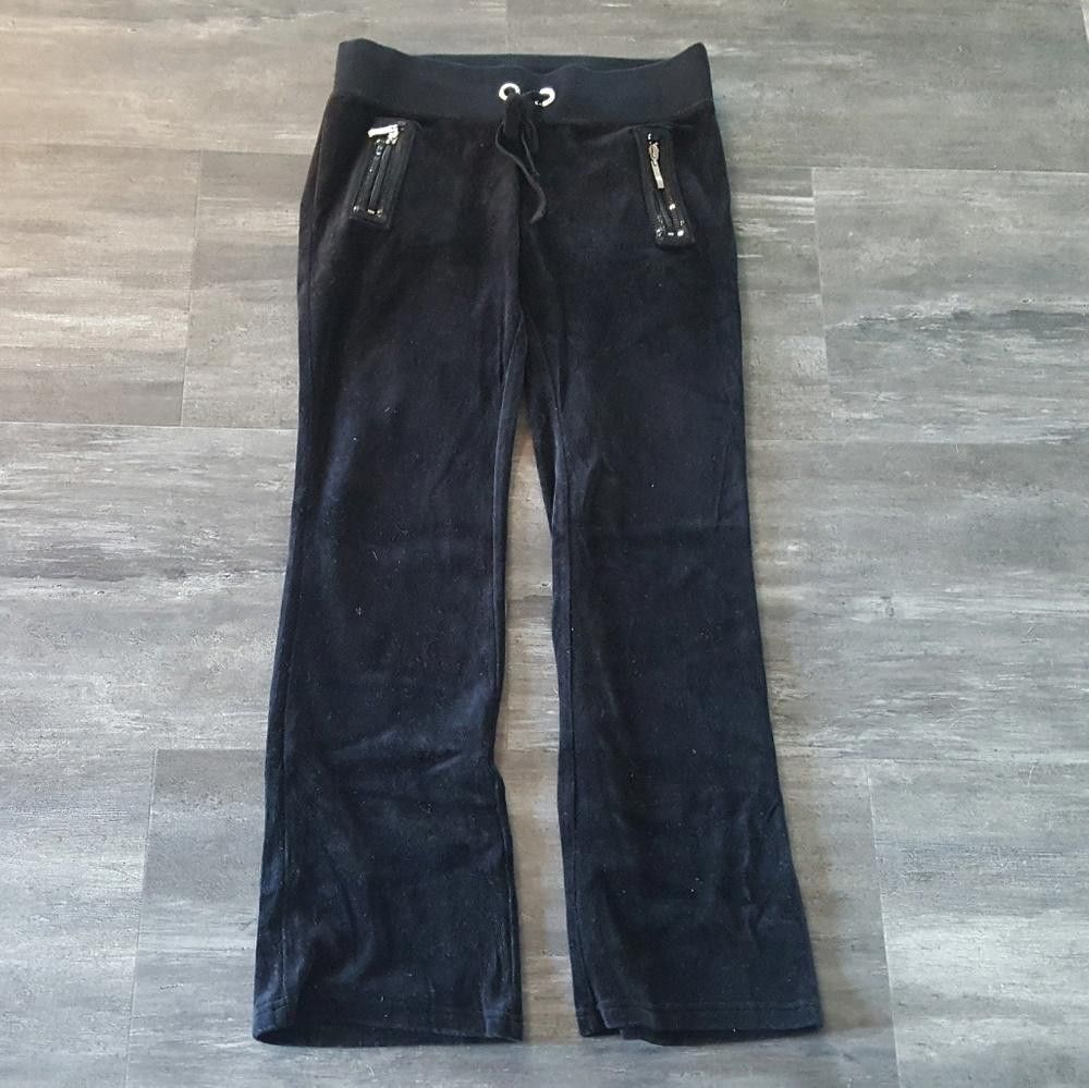 Designer Black Velvet Lush Bebe Sweats Size 28" / US 6 / IT 42 - 1 Thumbnail