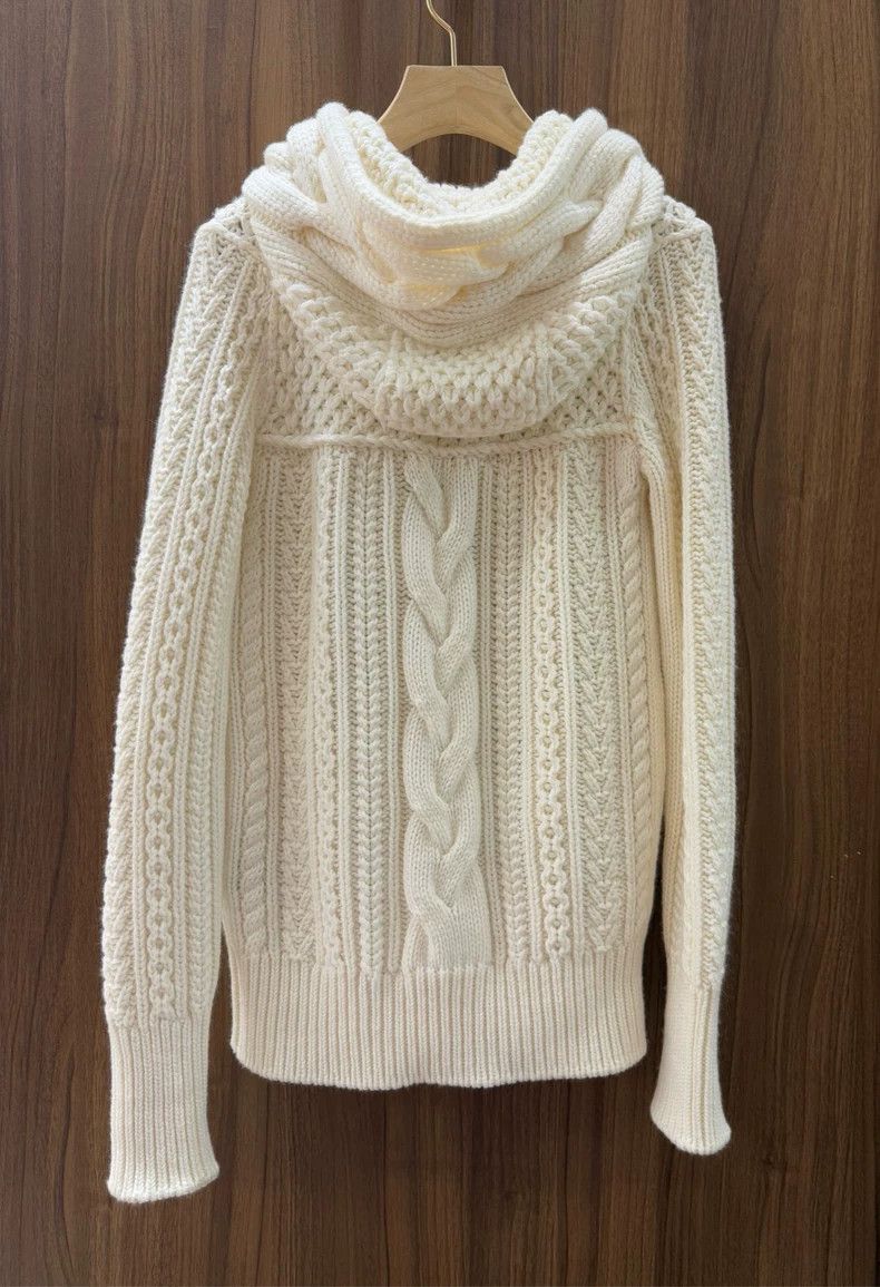 Loro Piana LORO PIANA White cashmere cardigan with hood Size XS / US 0-2 / IT 36-38 - 2 Thumbnail