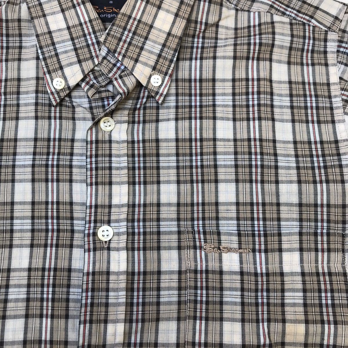 Ben Sherman × Vintage Ben Sherman 70s Button Down Trimfit Shirt 3 finger colar Size US M / EU 48-50 / 2 - 8 Thumbnail