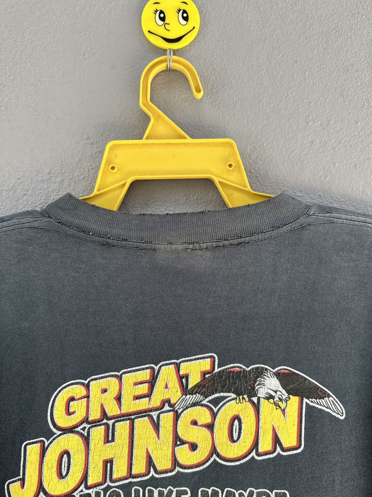 Harley Davidson Thrashed Vintage 90s Great Johnson Motorcycle Sun Faded Tee Size US M / EU 48-50 / 2 - 11 Thumbnail