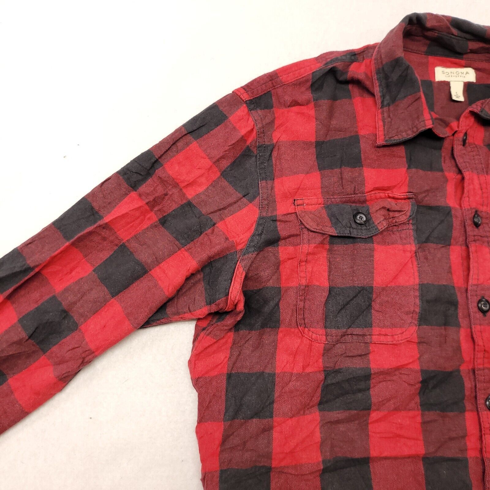 Sonoma Sonoma Buffalo Check Flannel Button Up Shirt Mens Size L Red Size US L / EU 52-54 / 3 - 4 Thumbnail