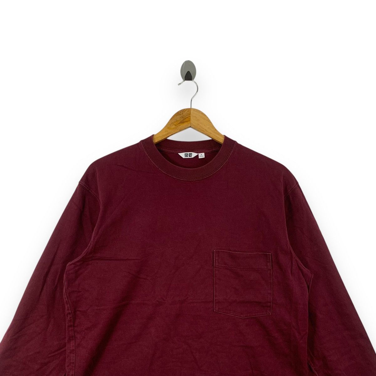 Lemaire × Uniqlo LEMAIRE x UNIQLO COLLECTION Pocket Maroon Plain Tee Shirt Size M / US 6-8 / IT 42-44 - 2 Thumbnail