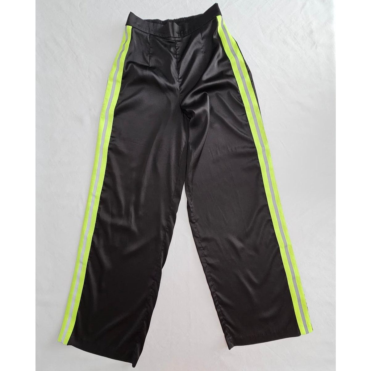 I.AM.GIA I.AM.GIA Black Wide Leg Pull-On Neon Stripe Silky Pants M Size 30" / US 8 / IT 44 - 1 Thumbnail