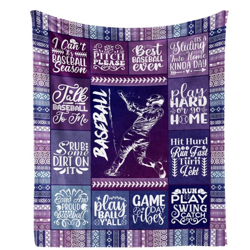 The Unbranded Brand Baseball Themed Design Printed Throw Blanket 40"x 50" Size ONE SIZE - 1 Thumbnail