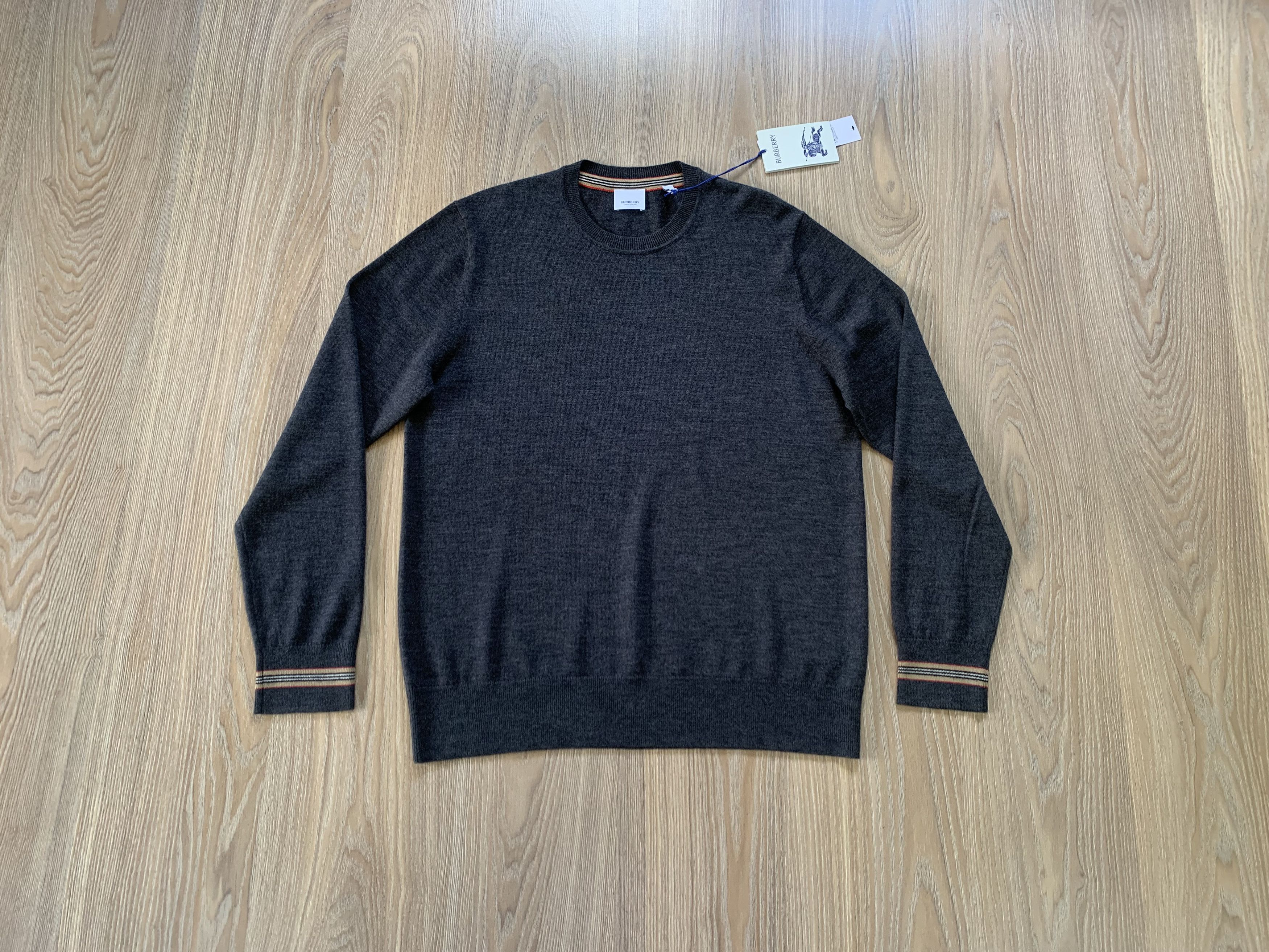 Burberry Burberry Paradise Mens Merino Wool Melange Grey Sweater Size US XL / EU 56 / 4 - 18 Thumbnail