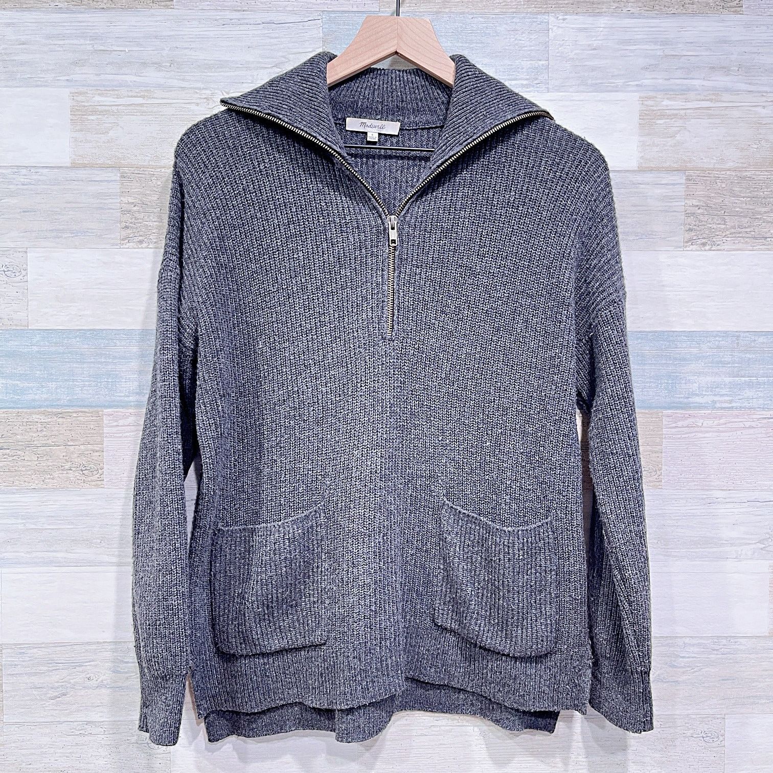 Madewell Madewell Glenbrook Half Zip Sweater Gray Womens Small Size S / US 4 / IT 40 - 1 Thumbnail